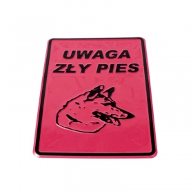 Tablica UWAGA ZY PIES - gowa 14x20