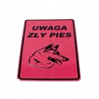 Tablica UWAGA ZY PIES - gowa 14x20